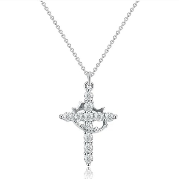 Jewelry - Elegant Silver Cross Pendant Necklace